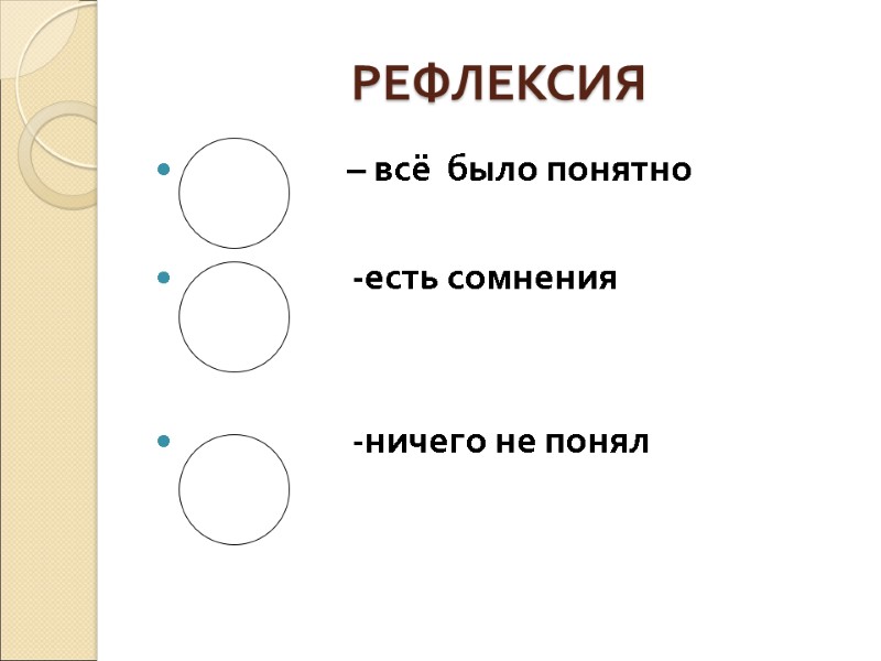РЕФЛЕКСИЯ             